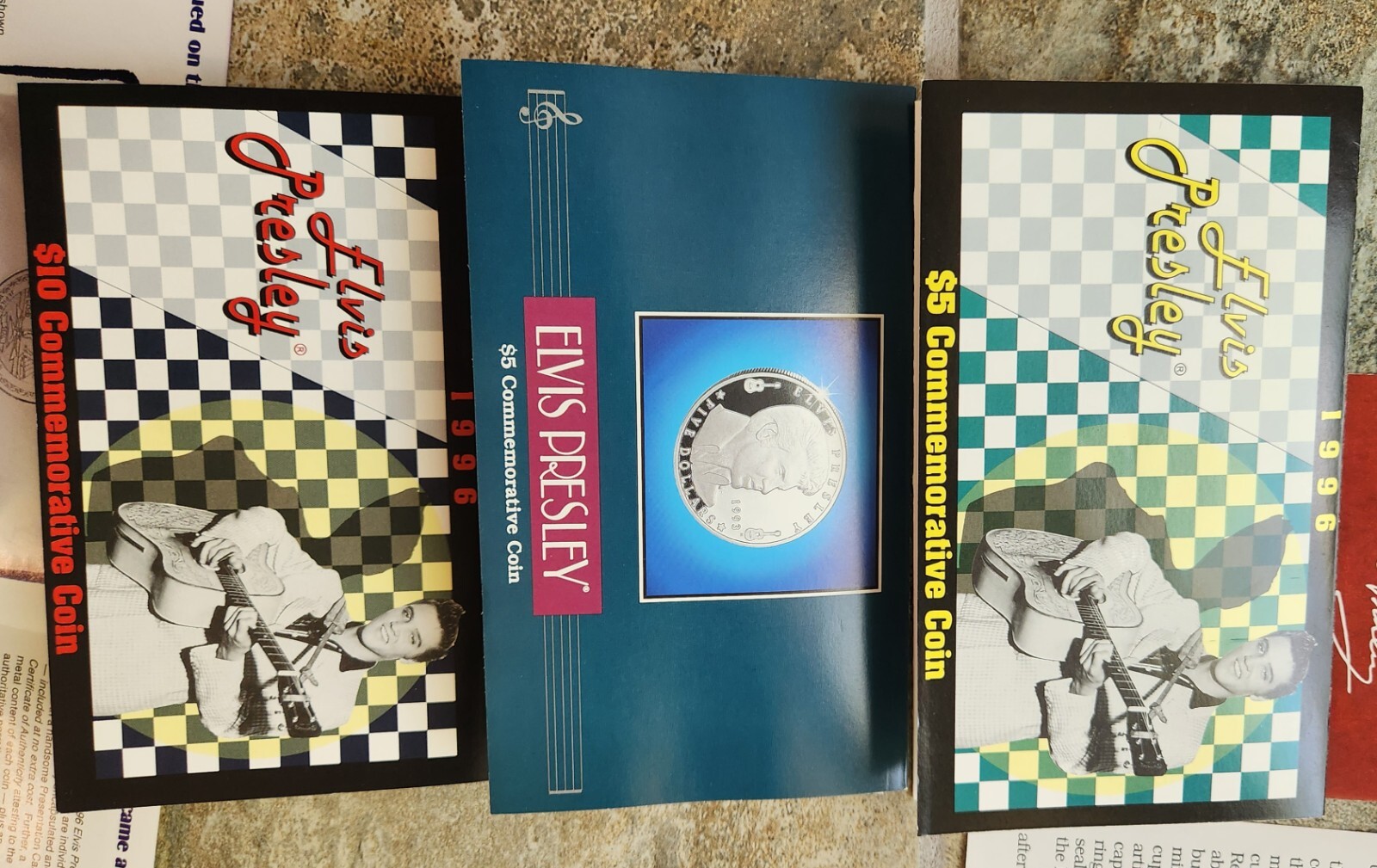 Elvis Presley $10 & 2 $5 Marshall Islands Uncirc Tender Commemorative Coins Lot