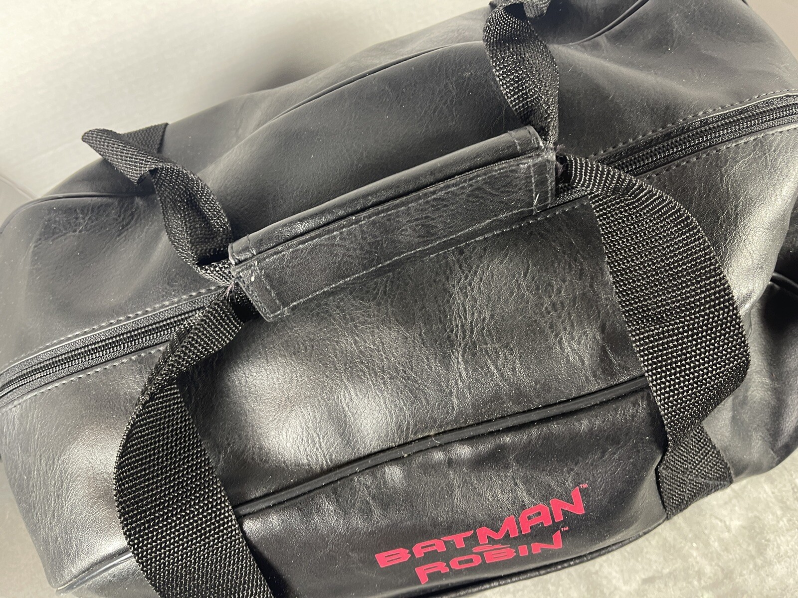 Batman & Robin Black Vinyl Duffle Bag Robin Melt Down Extreme Heat Movie 1997