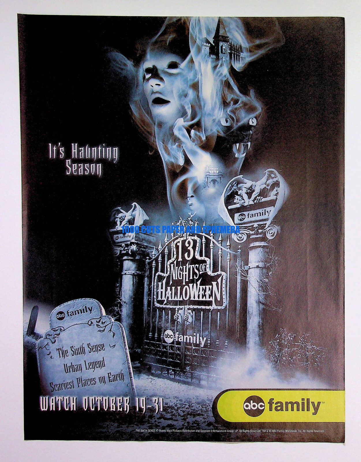 13 Nights of Halloween abc Family TV Channel 2005 Print Magazine Ad Poster