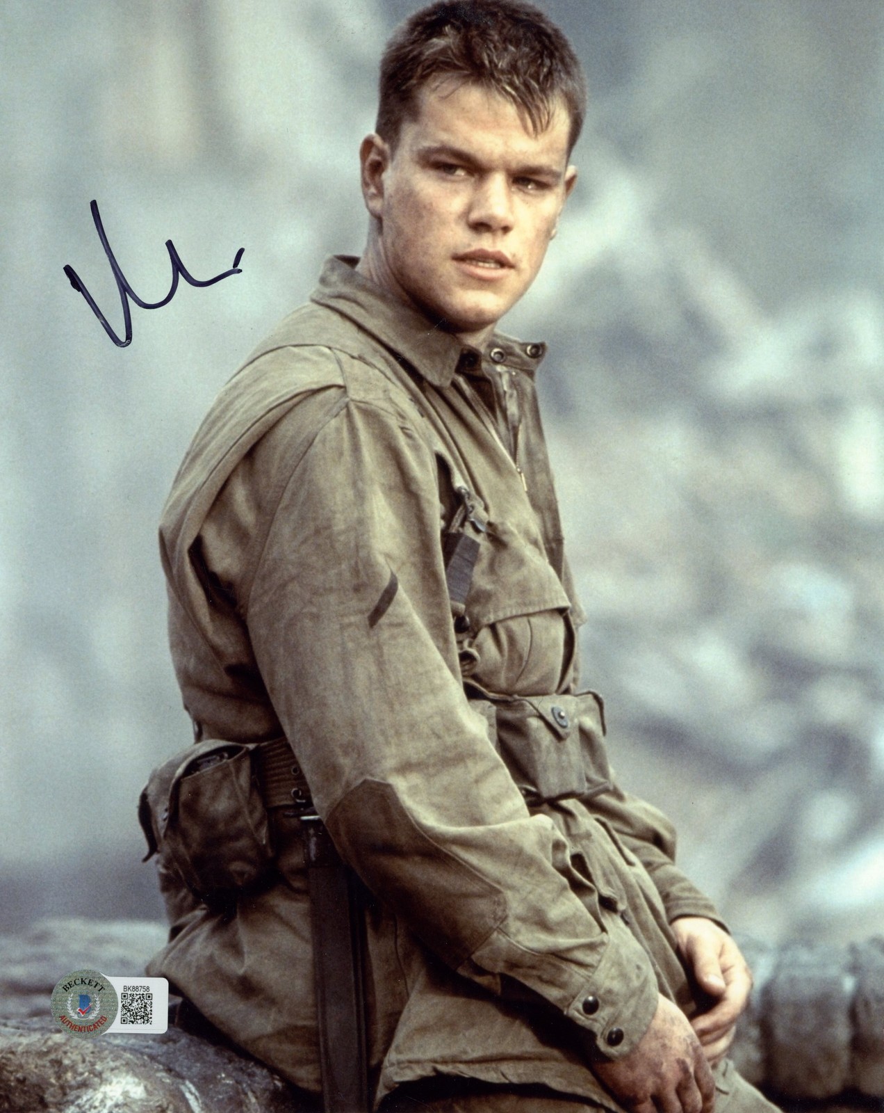 Matt Damon Autographed/Signed Saving Private Ryan 8×10 Photo Beckett 55651