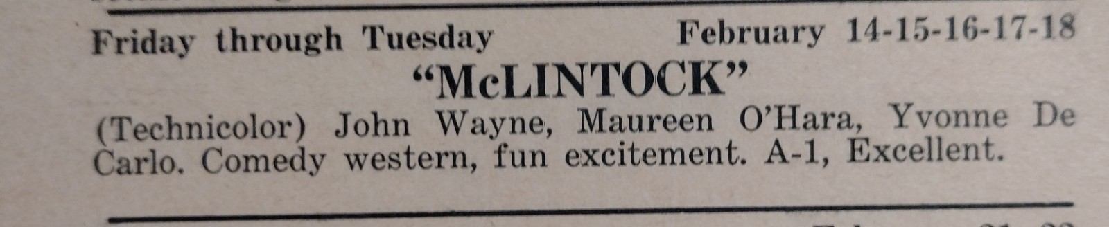 1964 Sprague Theatre Program Flyer Fun In Acapulco ELVIS ; McLintock JOHN WAYNE