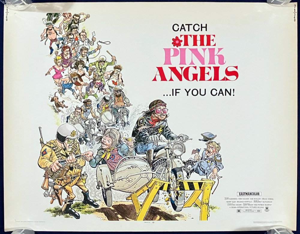 PINK ANGELS Original Movie Poster 1971 Gay Motorcycle Gang Bikers LGBT