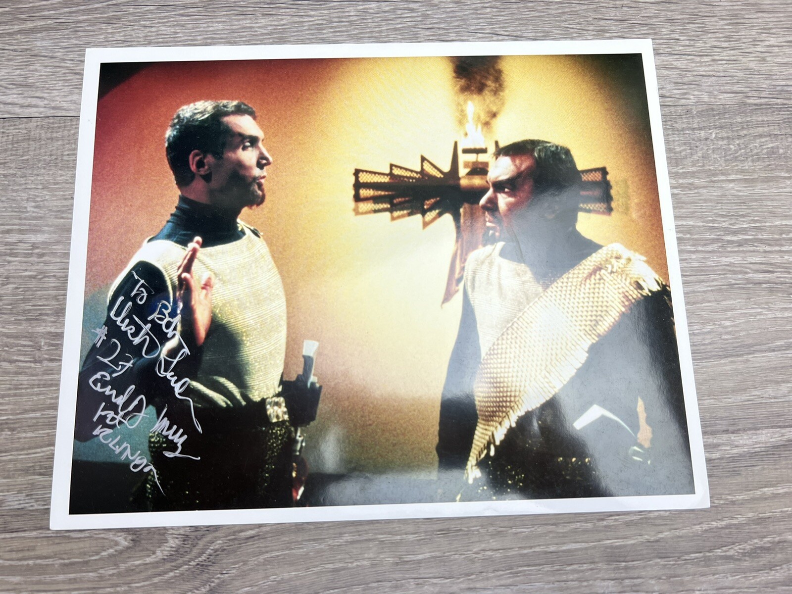 Star Trek Original Victor Lundin Klingon Autograph Picture