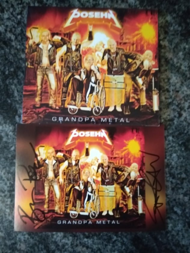 POSEHN GRANDPA METAL SIGNED by Anthrax SCOTT IAN + BRIAN POSEHN POSTCARD CD NEW
