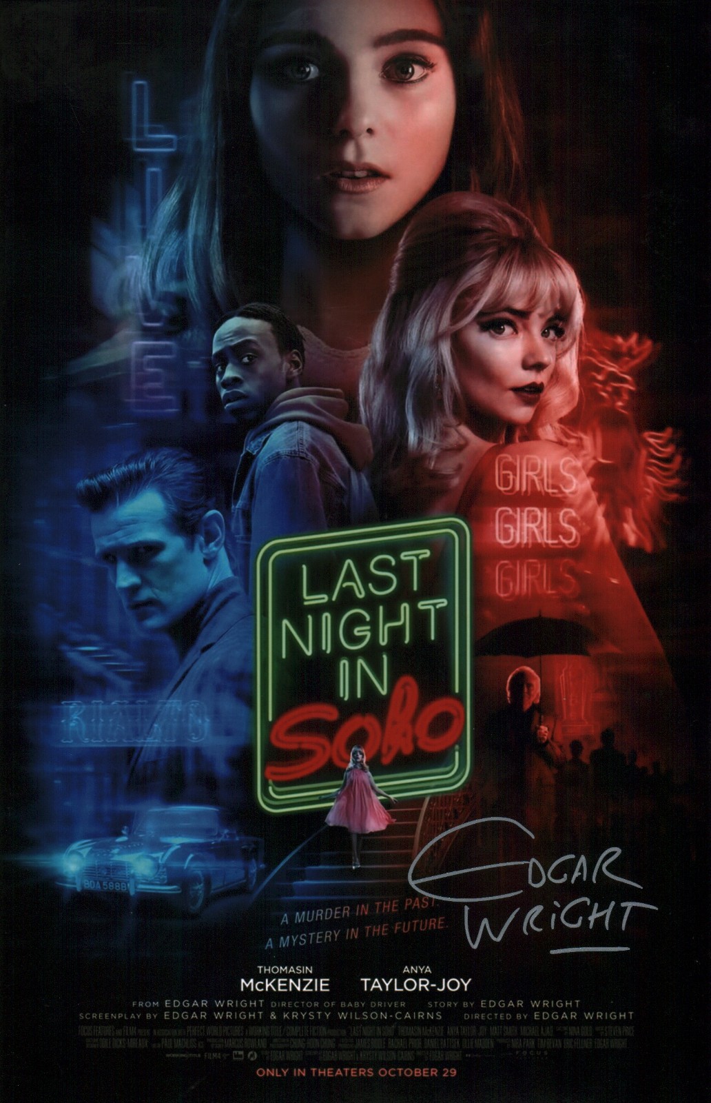 Edgar Wright Last Night in Soho 11×17 Photo Poster JSA Certified Autograph