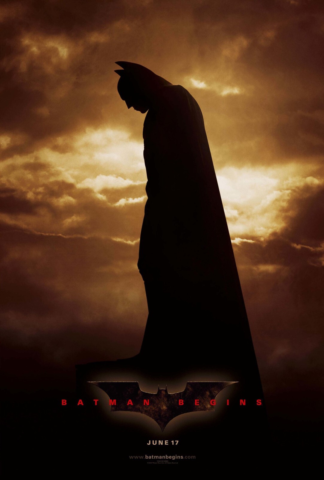 2005 Batman Begins Movie Poster 11X17 Christian Bale Bruce Wayne Dark Knight 🍿