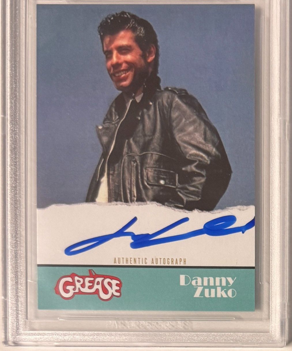 Custom Trading Card Grease #78 Signed John Travolta Beckett Witnessed AUTO 10
