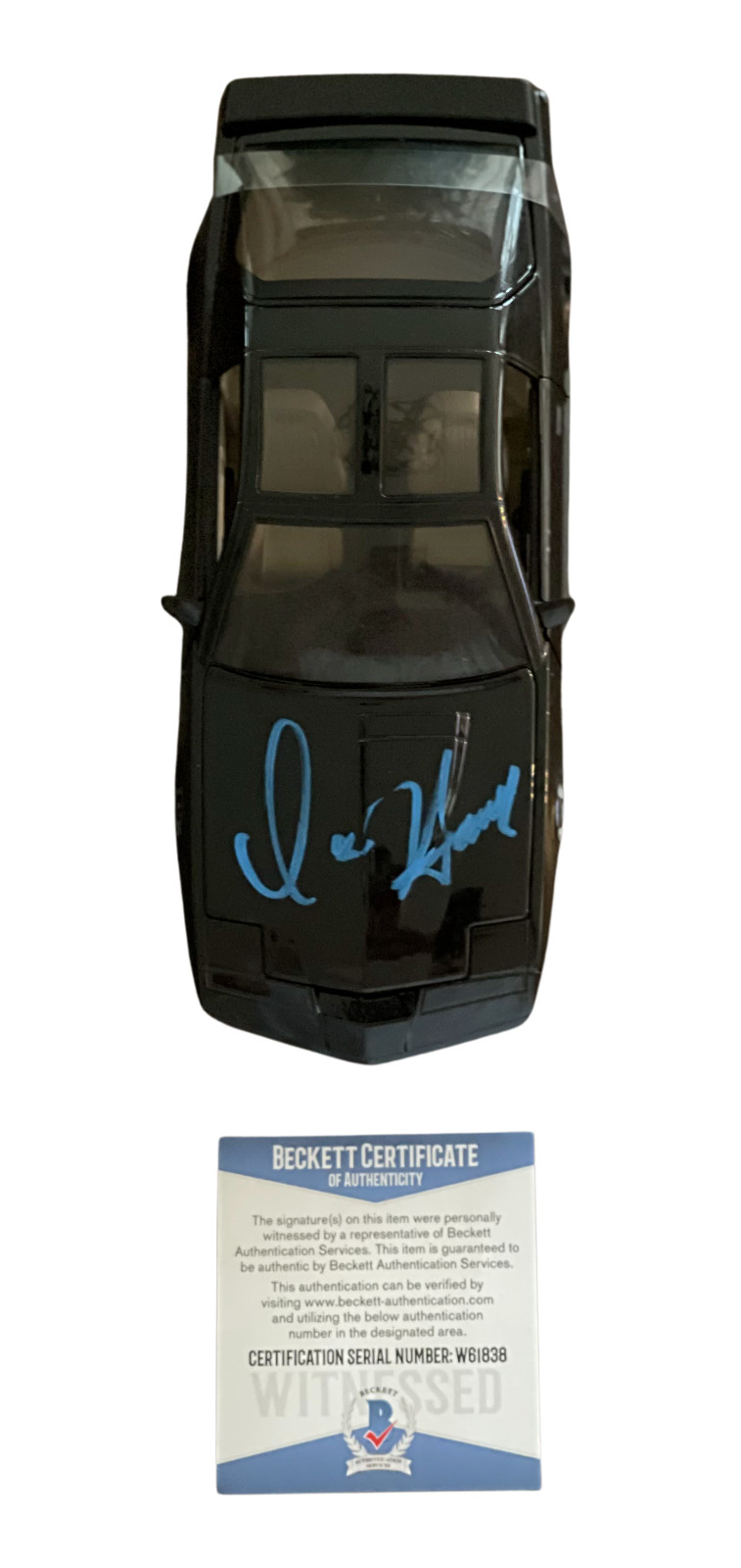 DAVID HASSELHOFF SIGNED AUTOGRAPH KITT 1:24 DIECAST CAR – KNIGHT RIDER BAS 12
