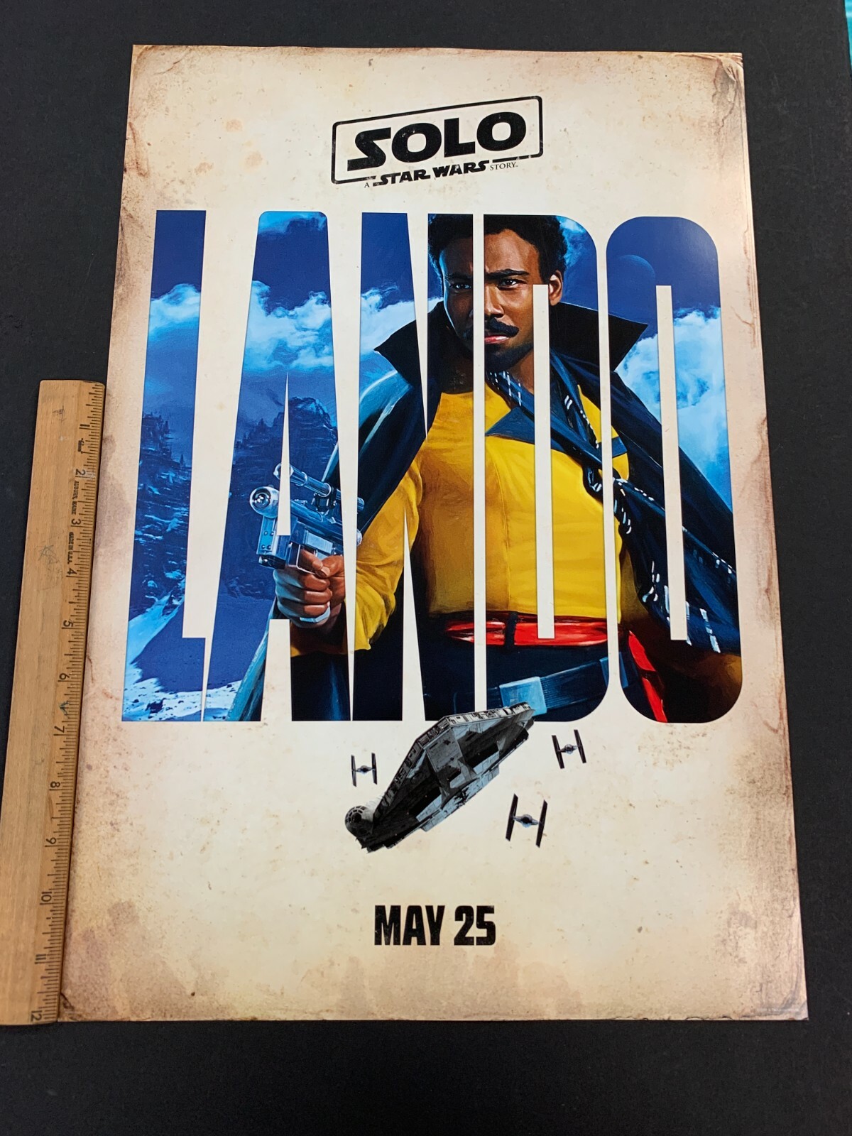 2018 STAR WARS ADVANCE SOLO* DOUBLE SIDED POSTER (BECKETT LANDO) 13.5X20″ PB24
