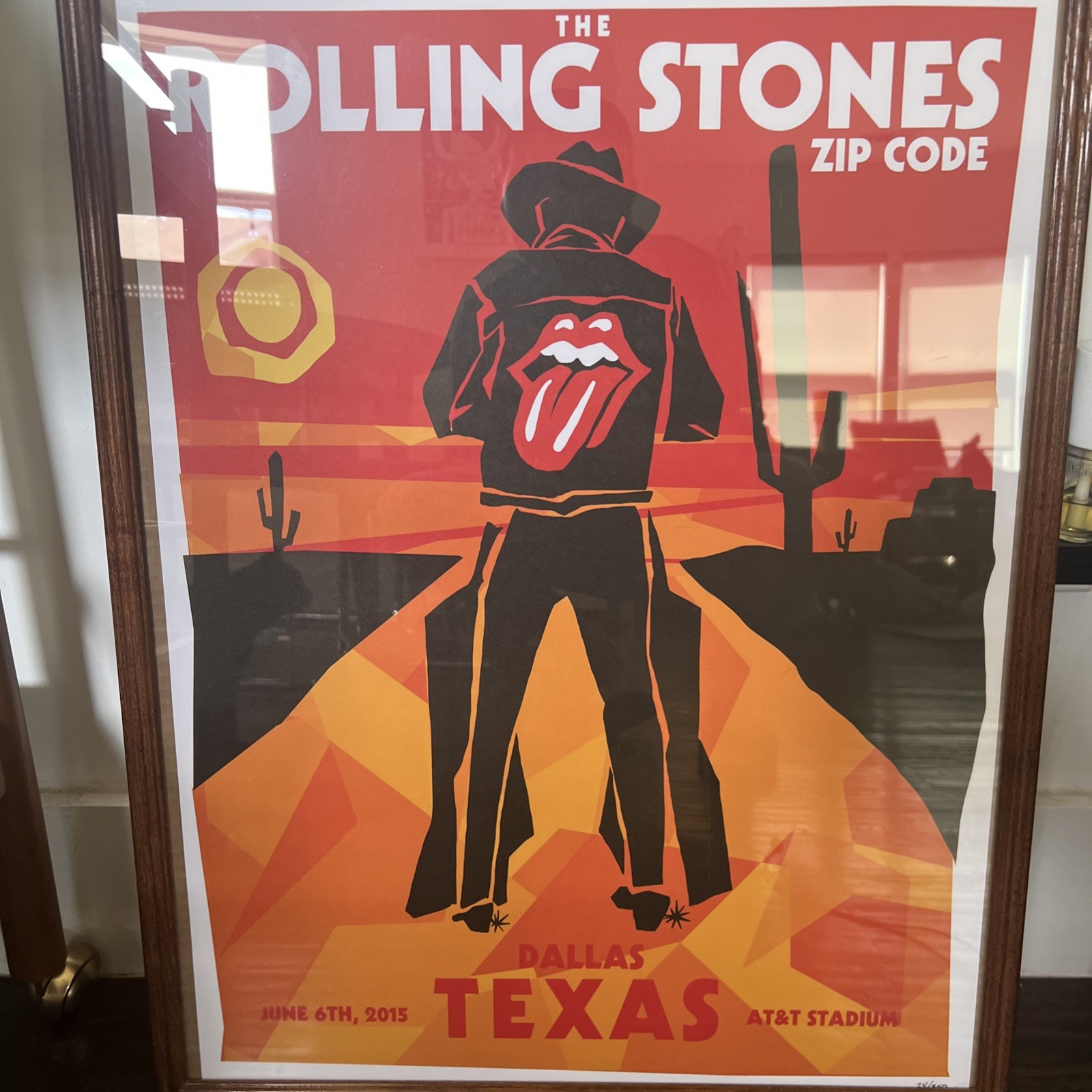 The Rolling Stones Concert Poster Dallas 2015 Hand Numbered 24/850 RARE