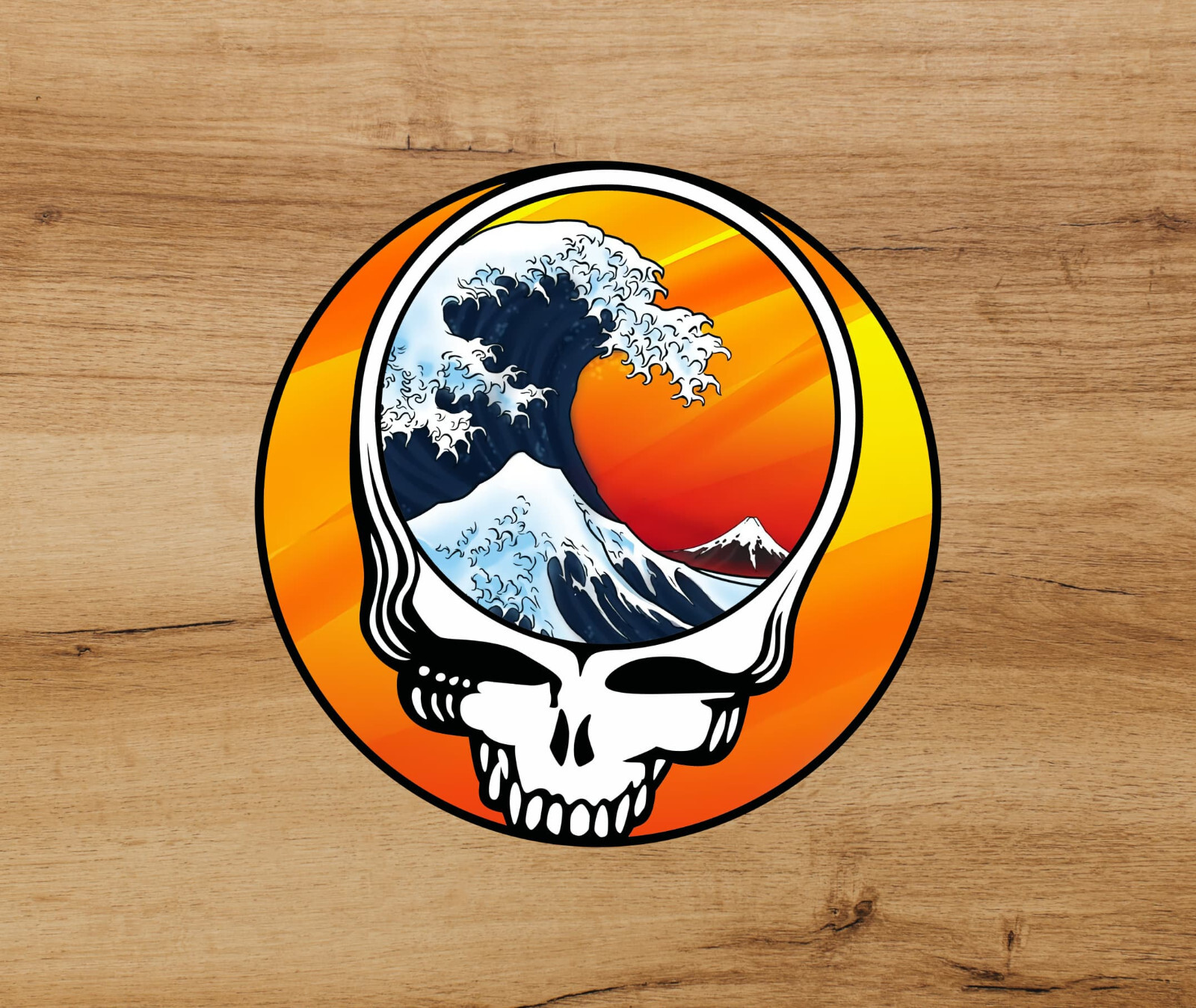 Grateful Steal Your Face Dead vinyl sticker decal 2 in beach waves Jerry Garcia