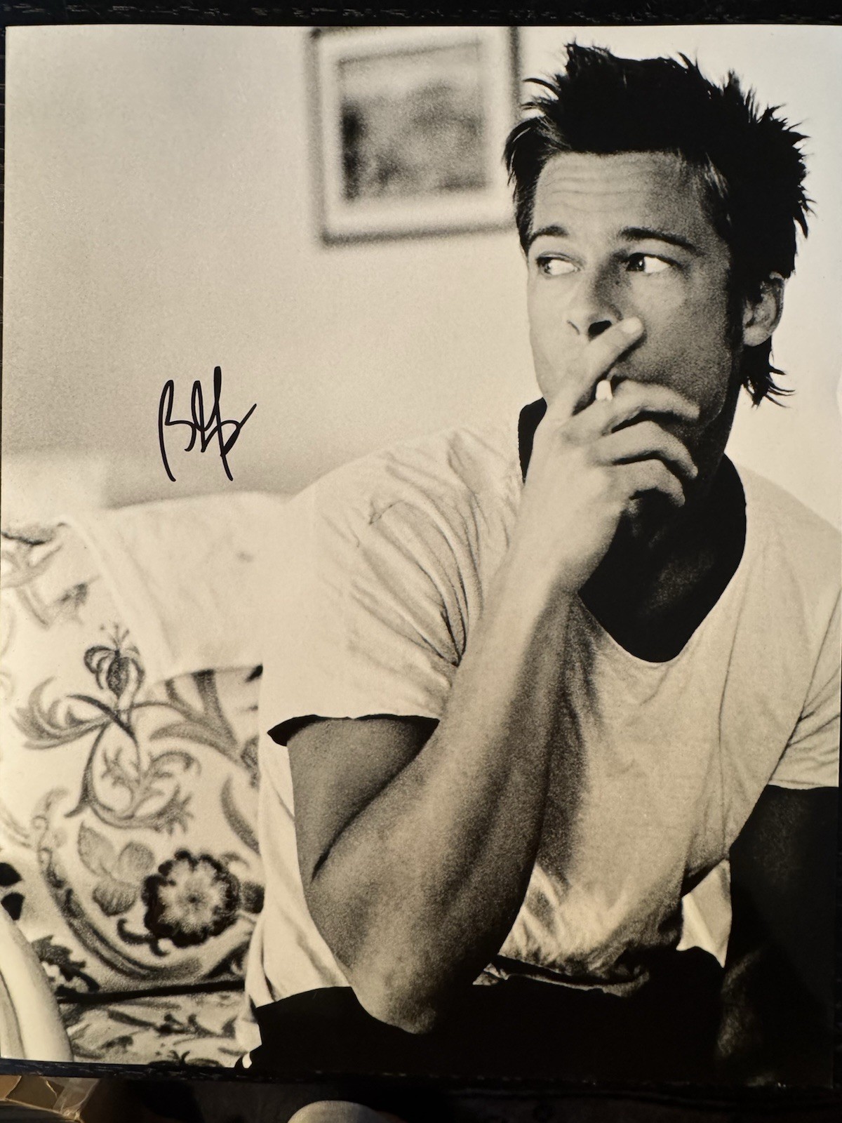 Brad Pitt Hand Signed Autograph Annie Leibovitz Photo Rare Portrait