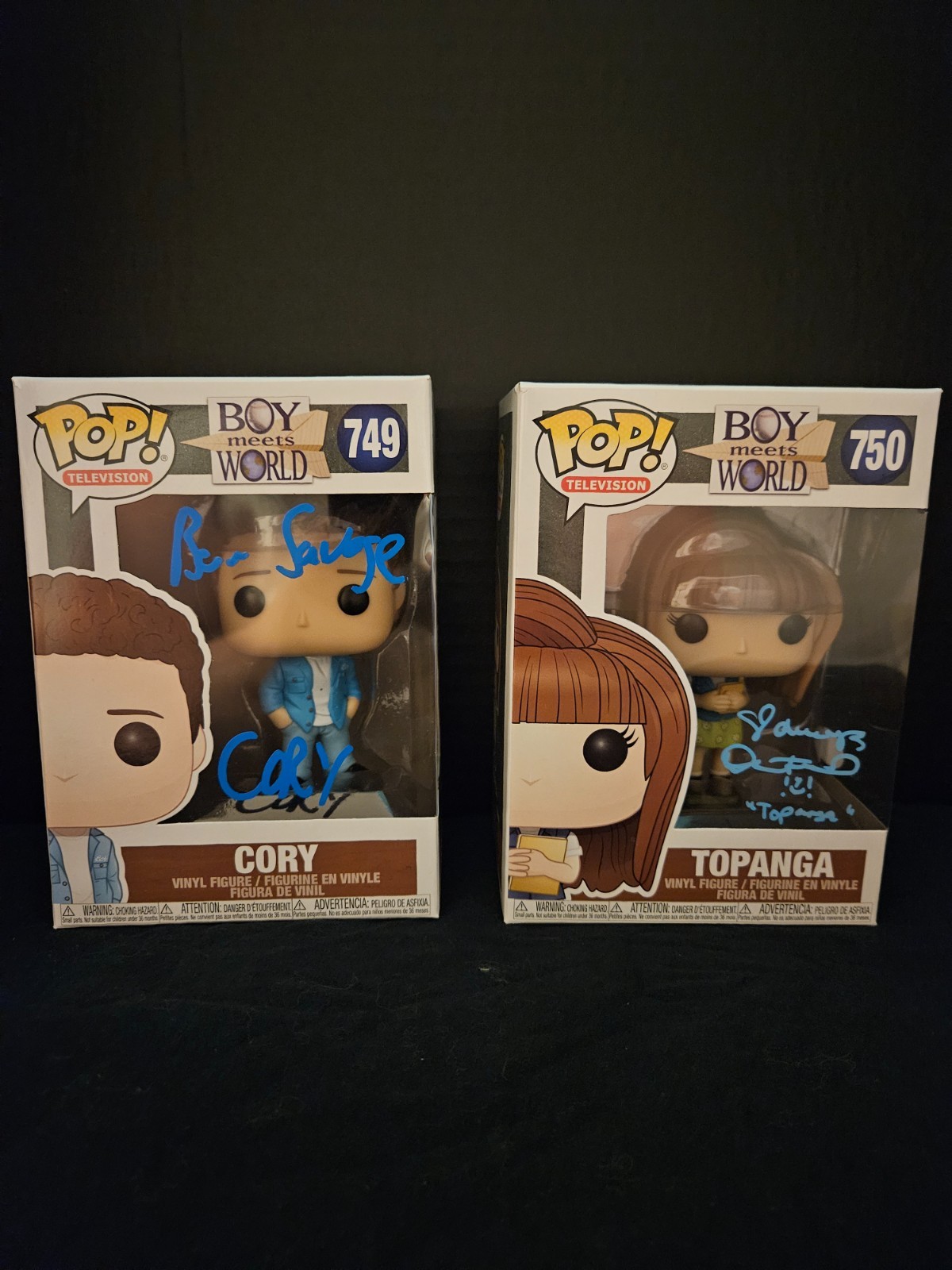 Ben Savage & Danielle Fishel Signed Cory & Topanga Boy Meets World Funko Pops