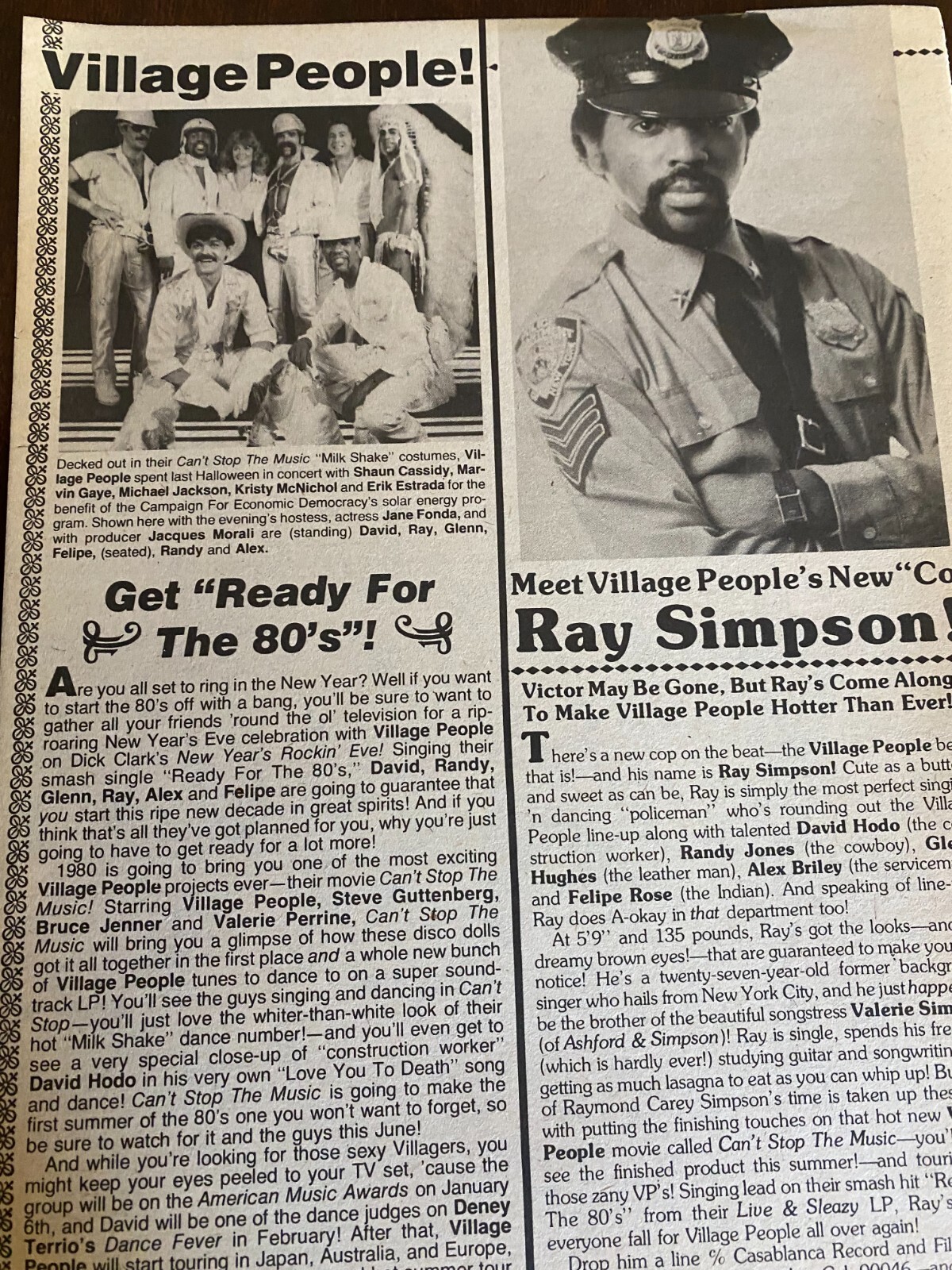 The Village People, Full Page Vintage Clipping