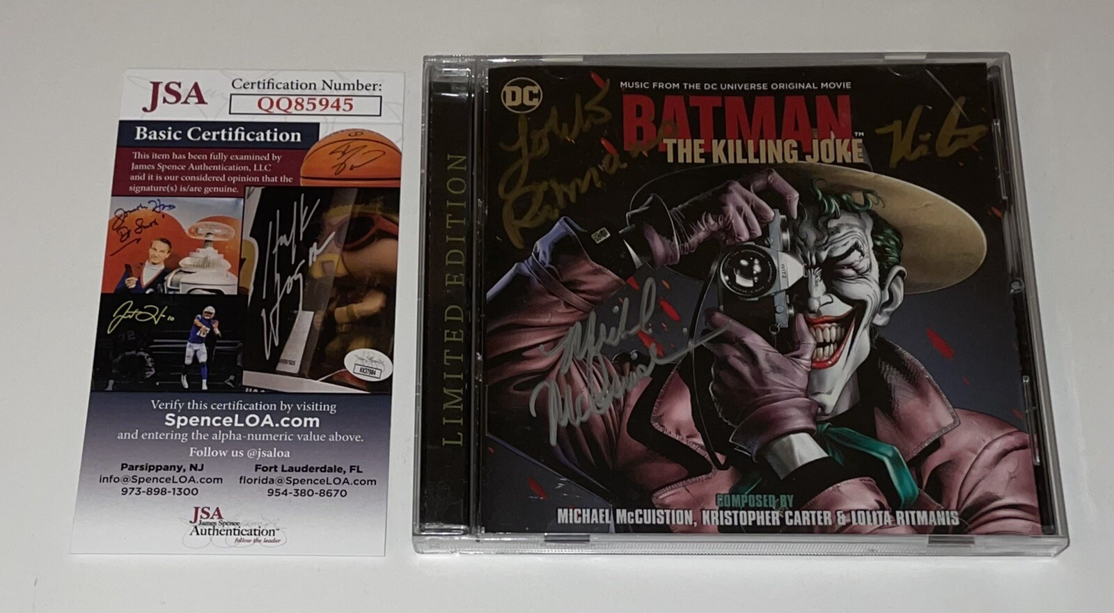 Kristopher Carter +2 Signed Batman Killing Joke Original Soundtrack CD JSA COA