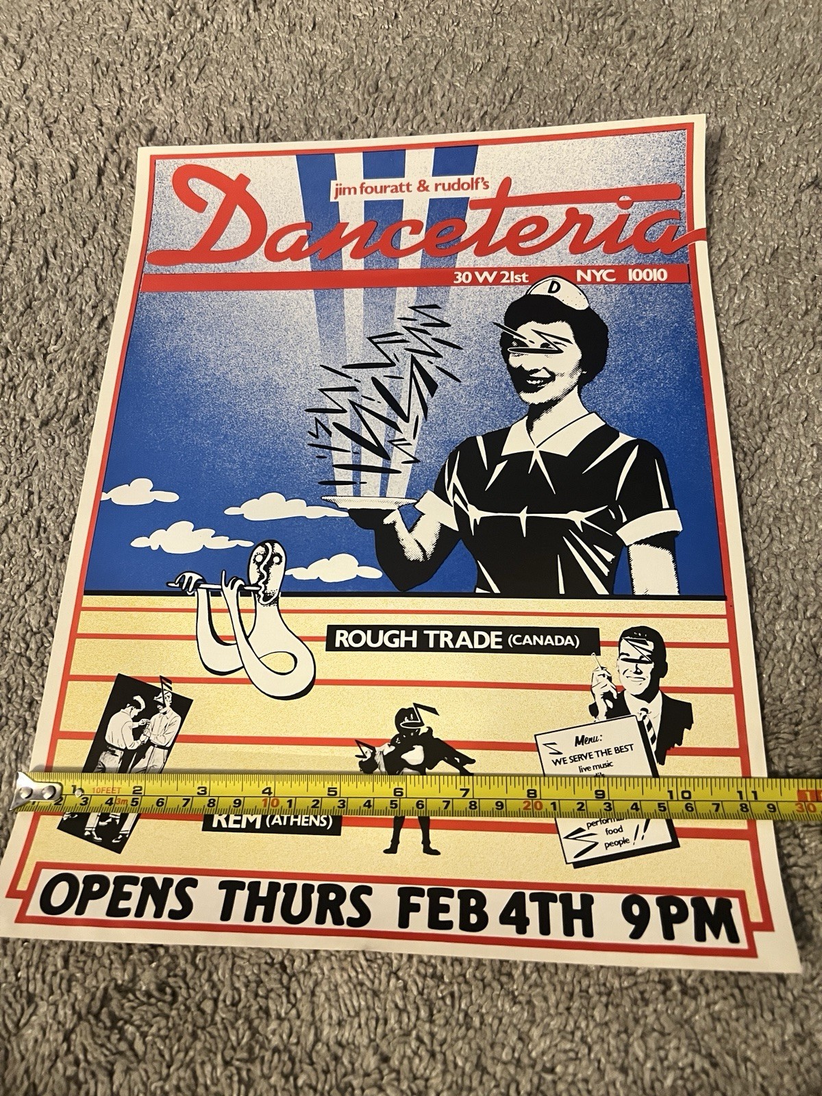 1982 Danceteria Reopening Poster R.E.M. Rough Trade NYC Jim Fouratt 11×17