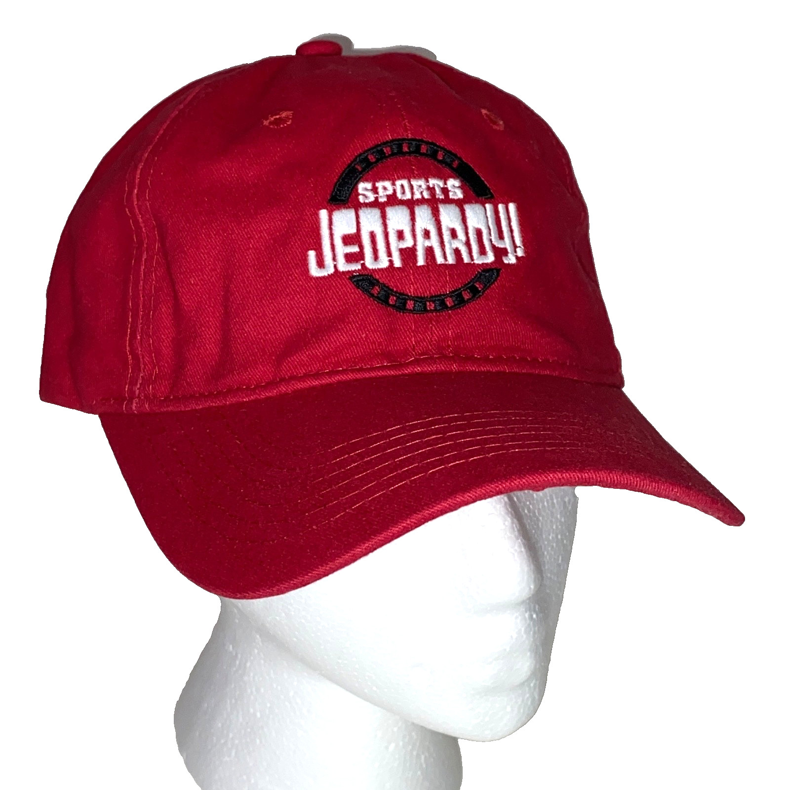 Jeopardy Hat Baseball Cap Red Promo Game Show Sports Cotton Canvas Adj. Strap