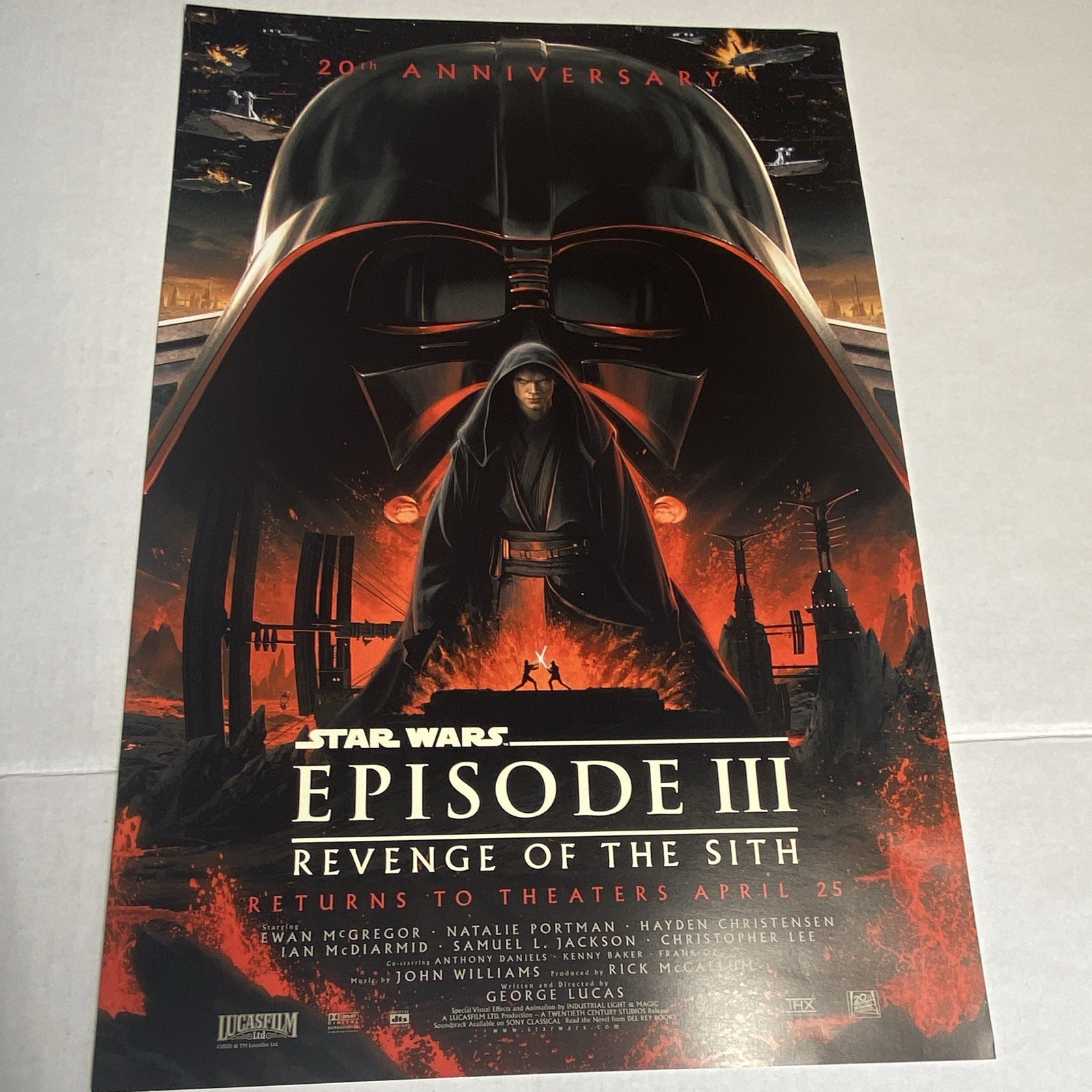 Star Wars Episode III Revenge of the Sith 20th Anniversary April 25 Poster 11×17