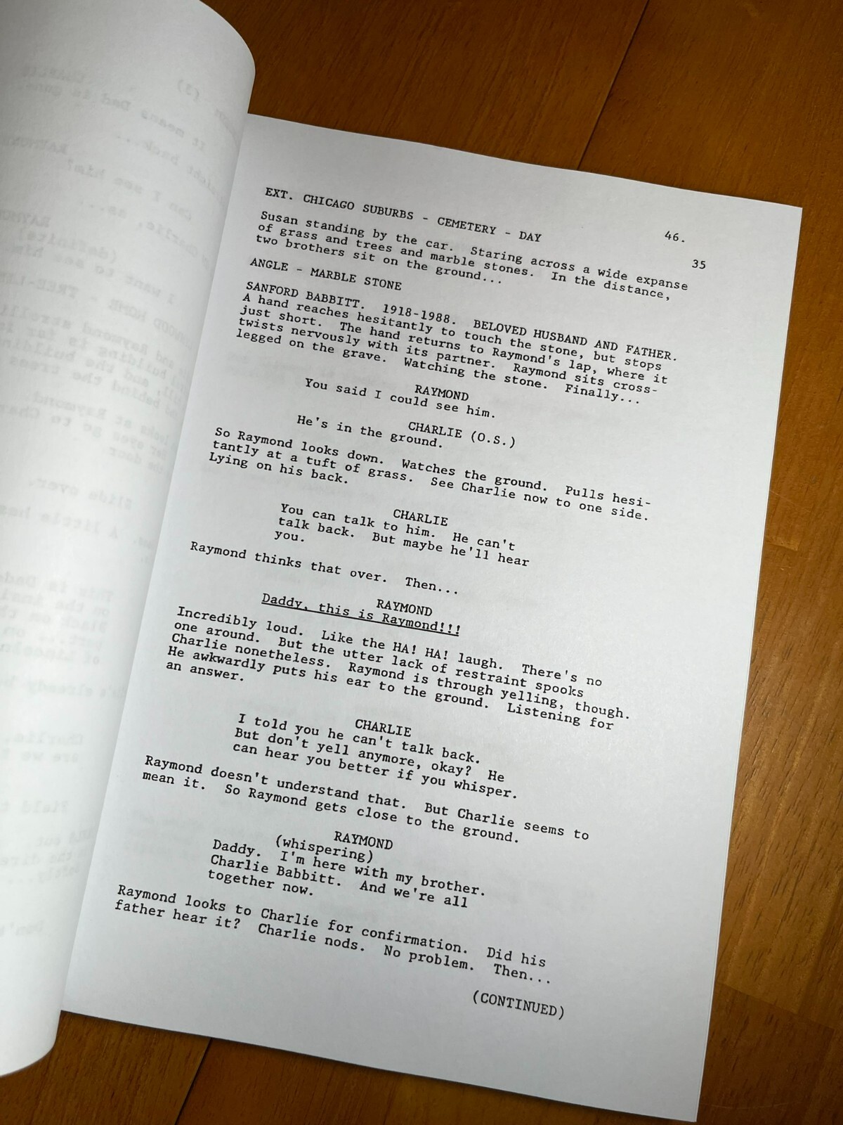 Rain Man Script Signed- Autograph Reprints- 186 Pages Long!