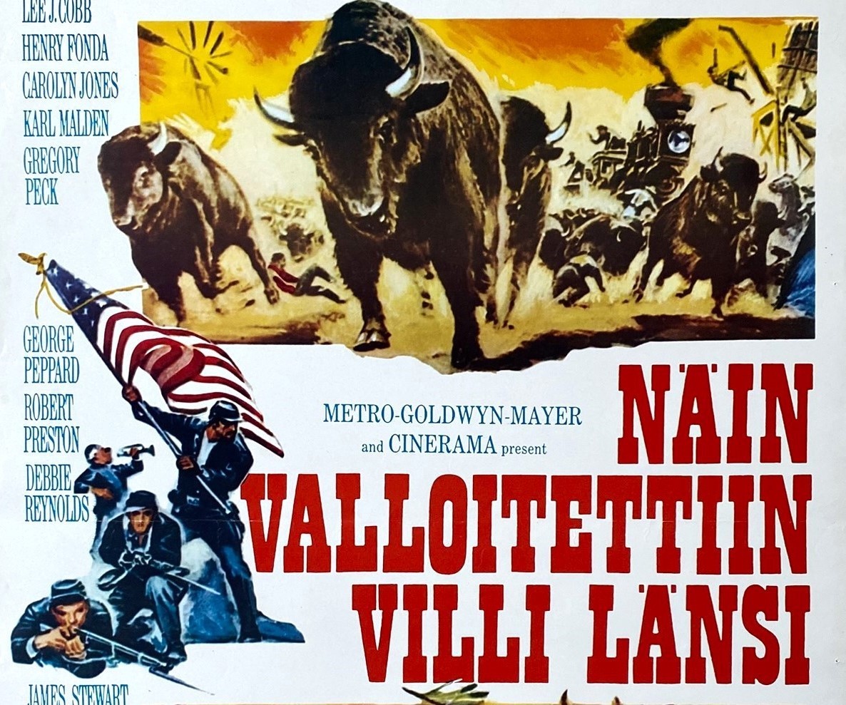 HOW THE WEST WAS WON 1962 – Original Finnish Movie Poster 1976 VF FREE SHIPPING