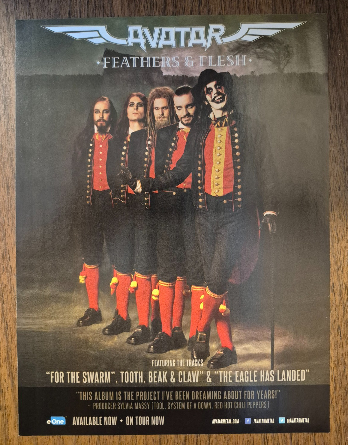 AVATAR “Feathers & Flesh” Swedish heavy metal RARE~ Magazine Print/Promo Ad 2016
