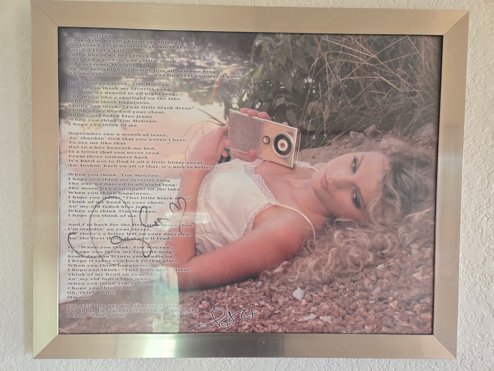 Taylor Swift 2007 Printed Signed Poster From Self Debut Album Tim McGraw Limited