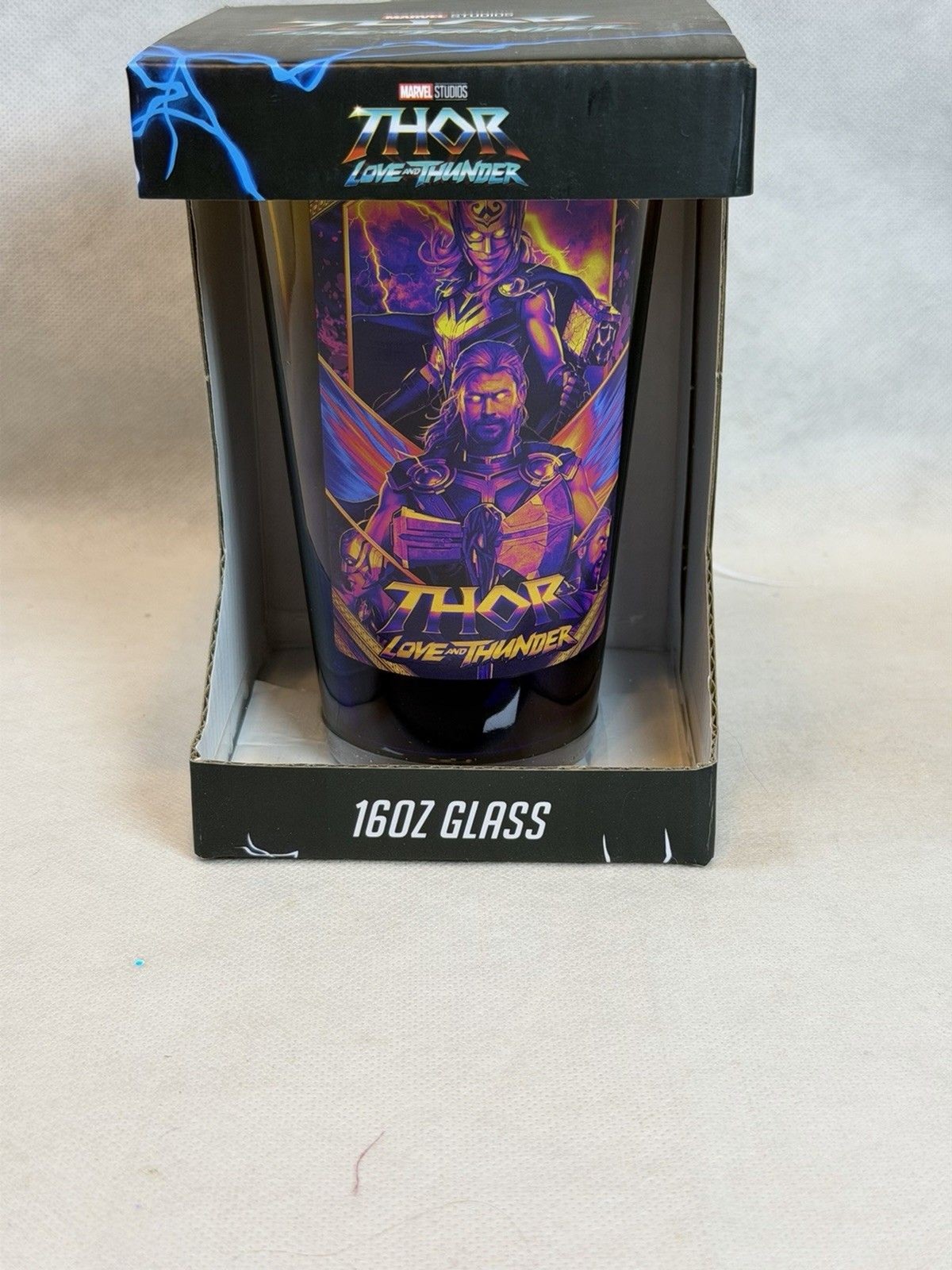Marvel Studios Thor Love and Thunder 16oz Glass Pint Tumbler Drinking Cup NIB