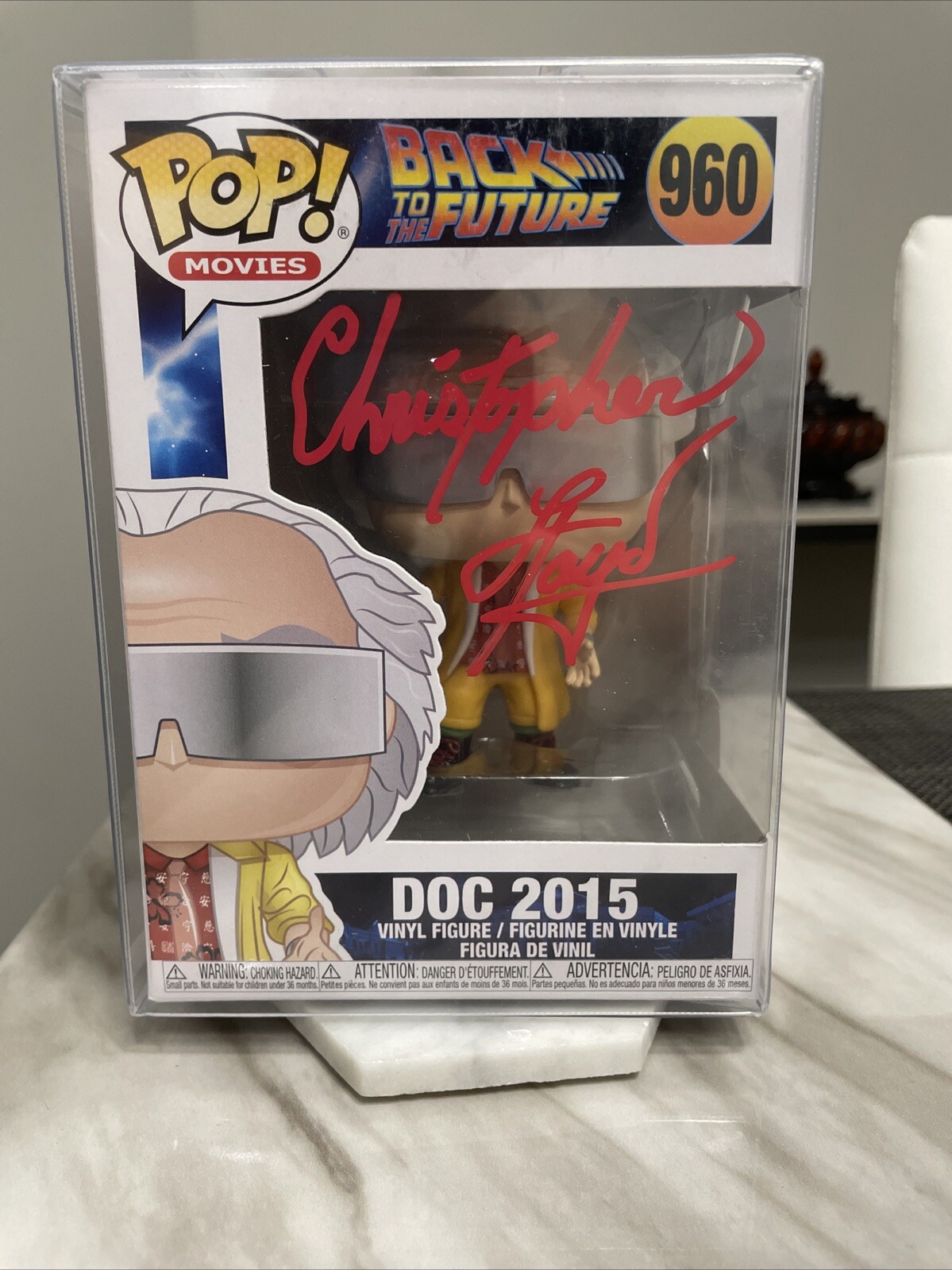 Christopher Lloyd Signed Doc 2015 Back To Future Funko POP 960 CoA w/ Protector