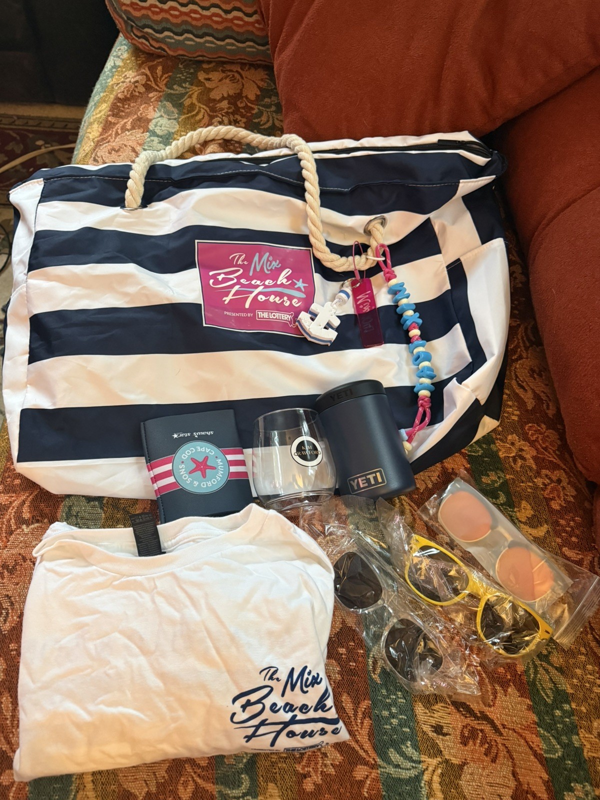 2026 Mumford and Sons memorabilia, Lawn Pass and gift tote 96.5 Tic Beach House