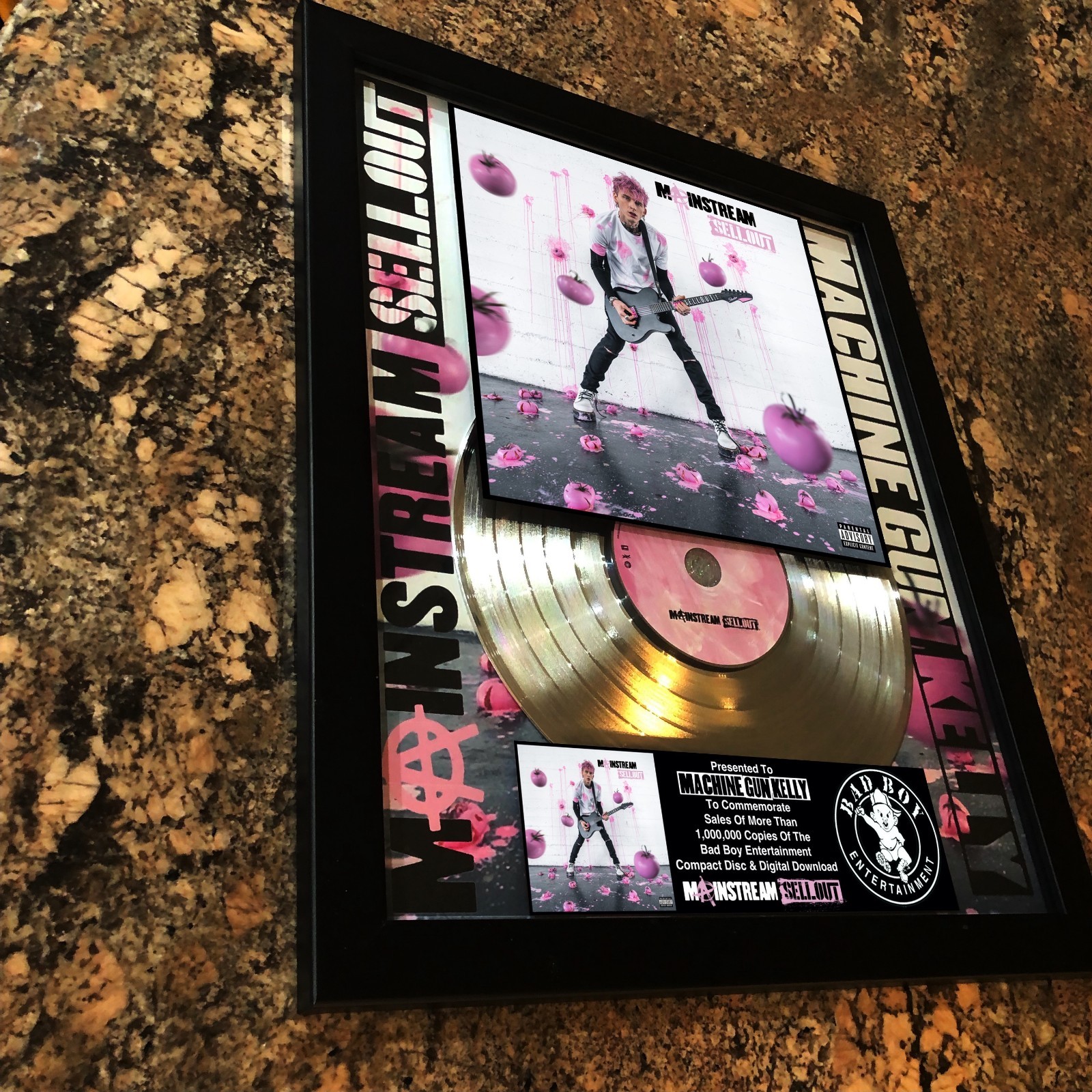 Machine Gun Kelly ( Mainstream Sellout ) Platinum Music Award Vinyl LP Record CD