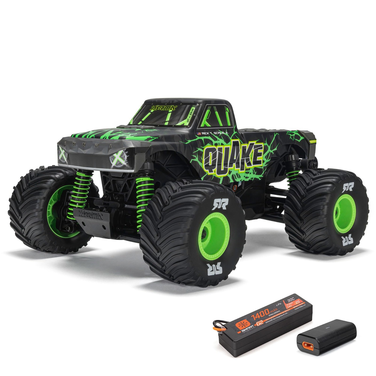 1/16 QUAKE GROM 4X4 RTR Brushed Monster Truck Batt & Charger Included Green