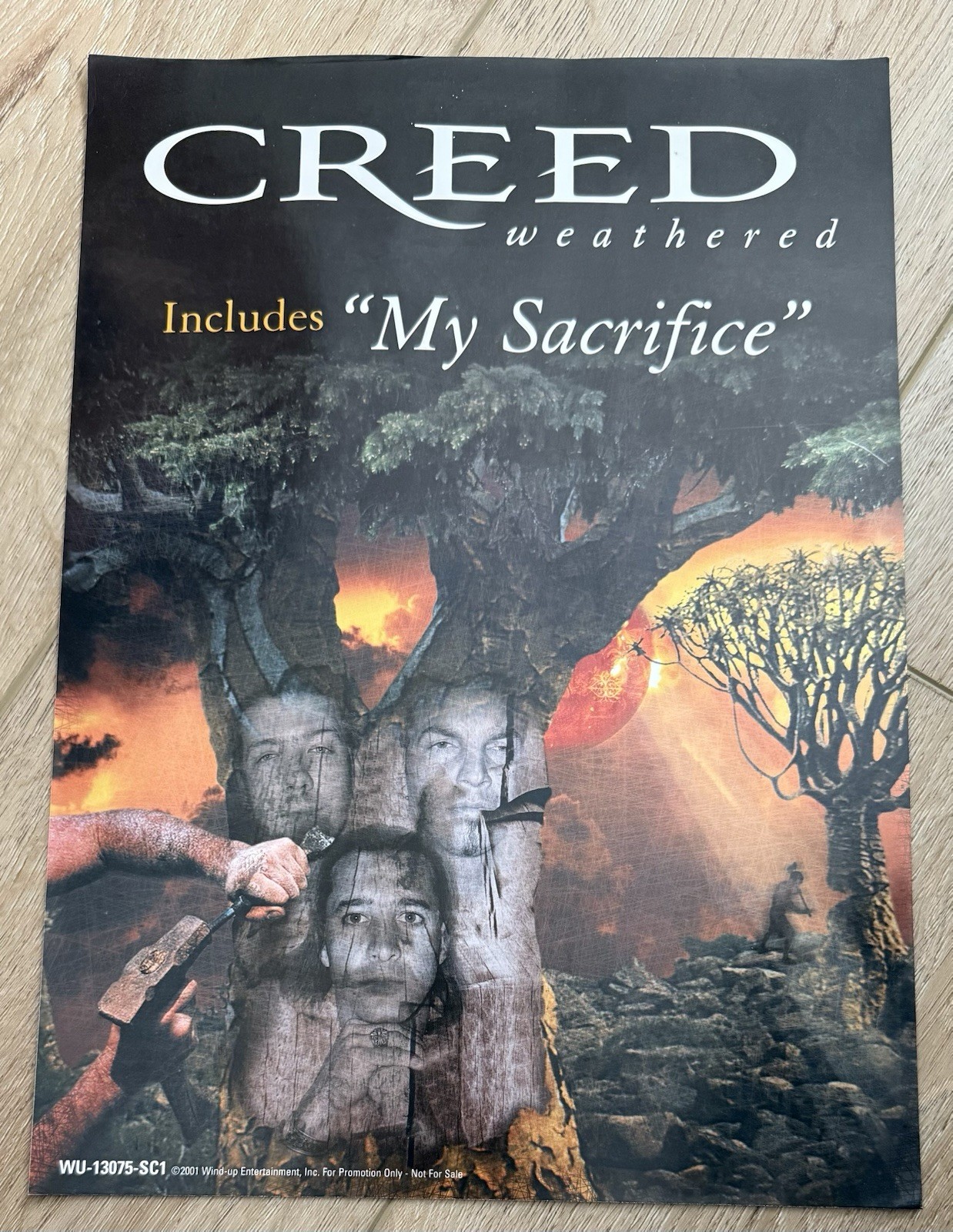 Creed Weathered Promotional Only Window Cling (2001) 14 X 10
