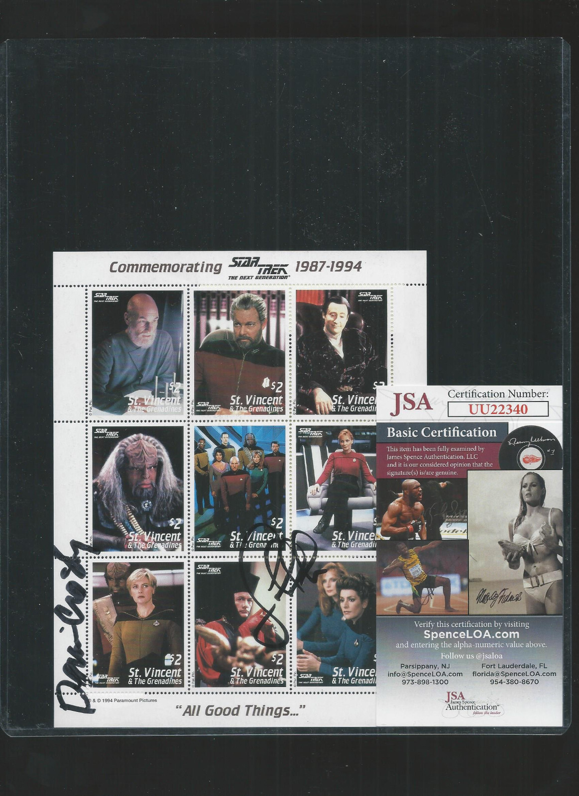 John De Lancie Star Trek Signed Color Photo JSA Authenticated COA/LOA