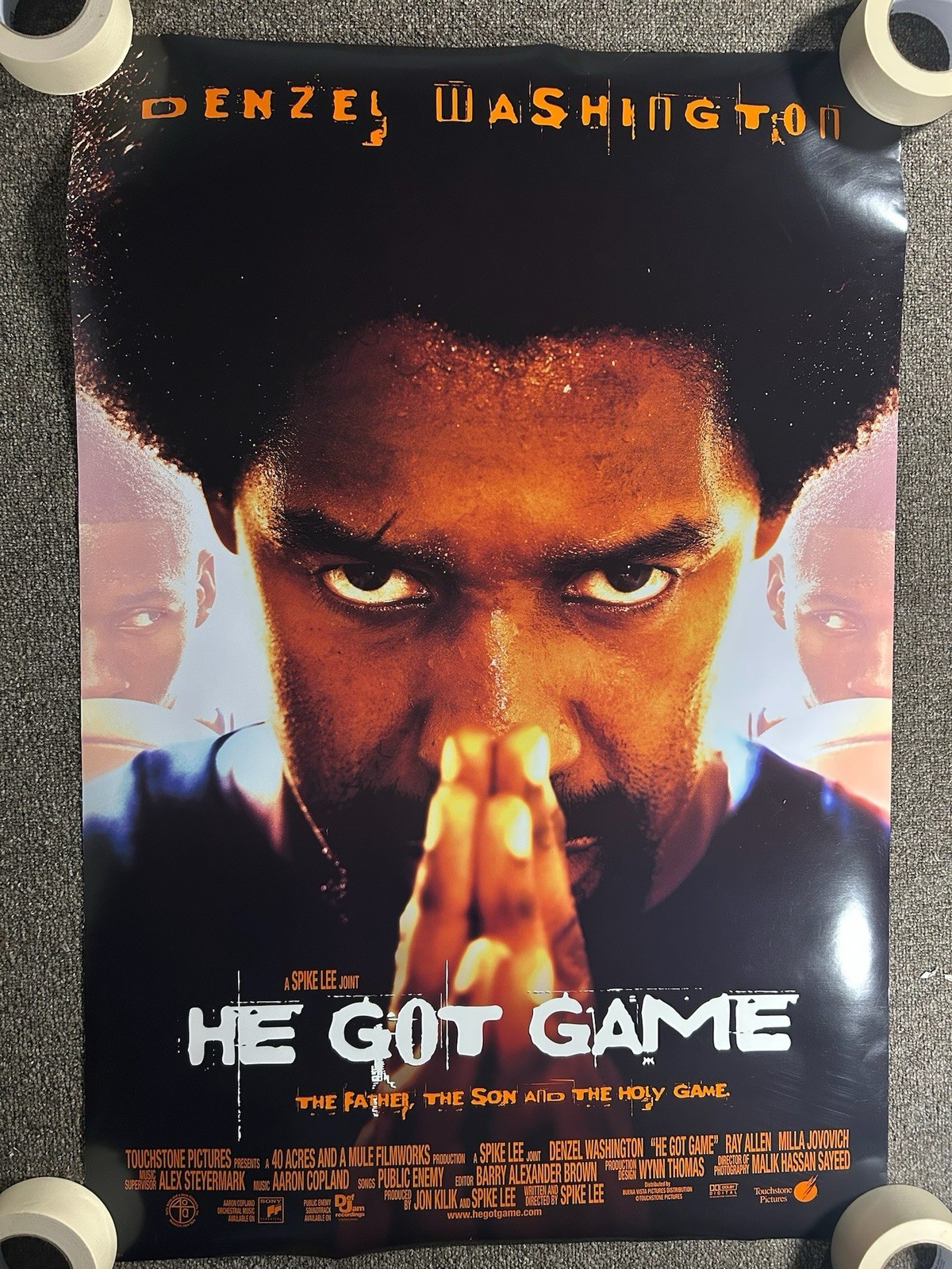 1998 He Got Game Original Movie House Full Sheet Poster Double Sided Vintage