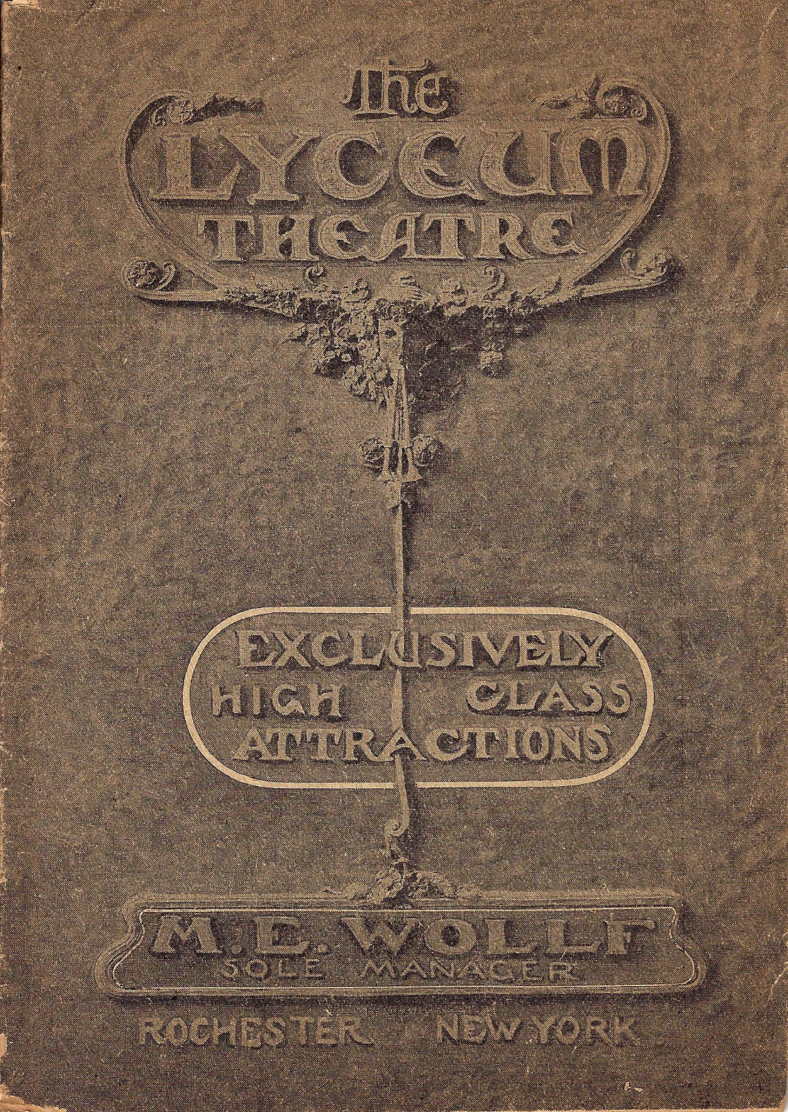 Robert Mantell “OTHELLO” Lyceum Theatre 1906 Rochester, New York Program