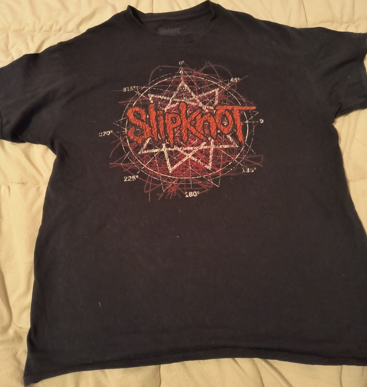 Slipknot Black Graphic T-Shirt Red Logo Front/Back Print Short Sleeve Size M