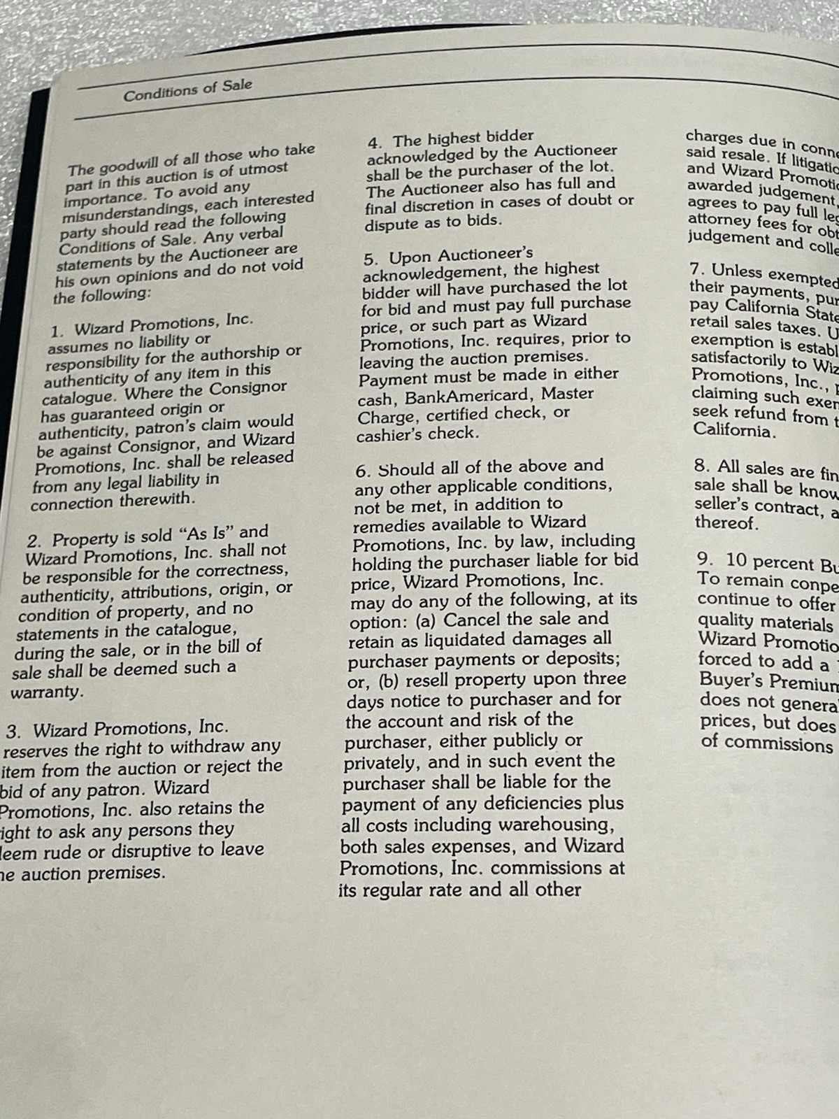 1980 Great Movie Memorabilia Auction II Catalog Forrest J Ackerman Charles Band