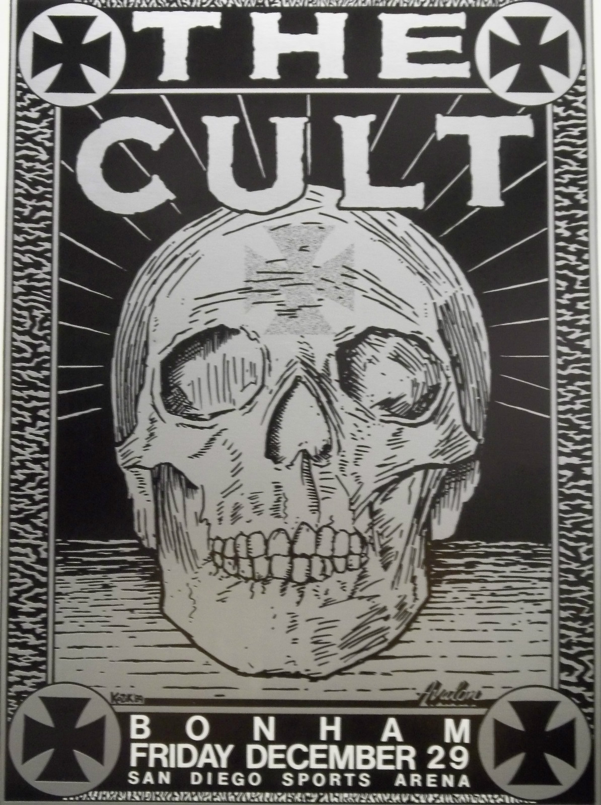The Cult Original Concert 19×14 Poster Bonham San Diego Sports Arena CA 12/29/89
