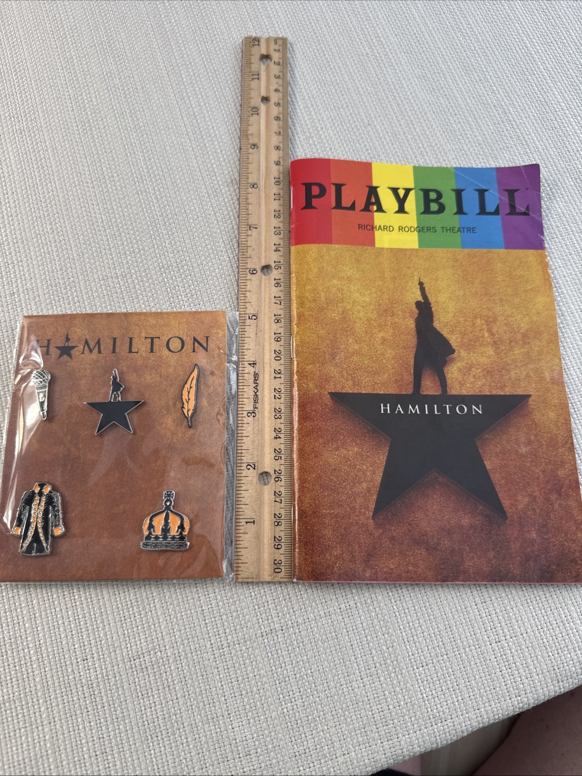 NEW! Hamilton The Musical Official Merchandise Metal Lapel Pins PLUS Playbill