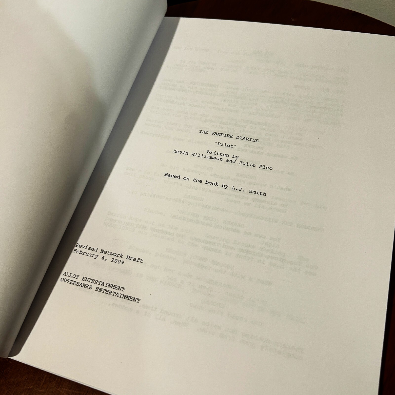 The Vampire Diaries Signed Autographed Reprint Script Full Screenplay Pilot