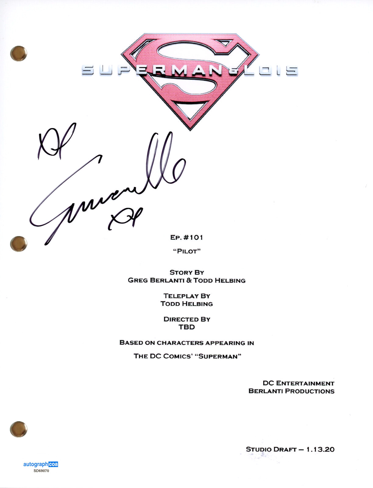 Emmanuelle Chriqui “Superman & Lois” Signed Autograph Full TV Pilot Script ACOA
