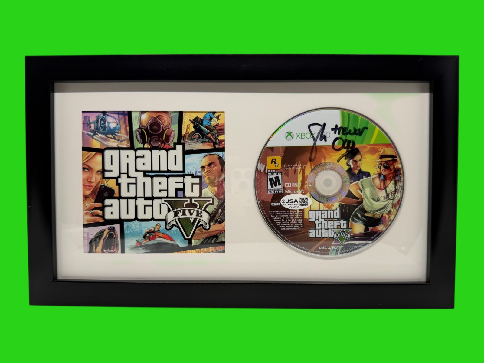 Steven Ogg Signed Grand Theft Auto V Xbox 360 Disc Framed Trevor Auto JSA COA