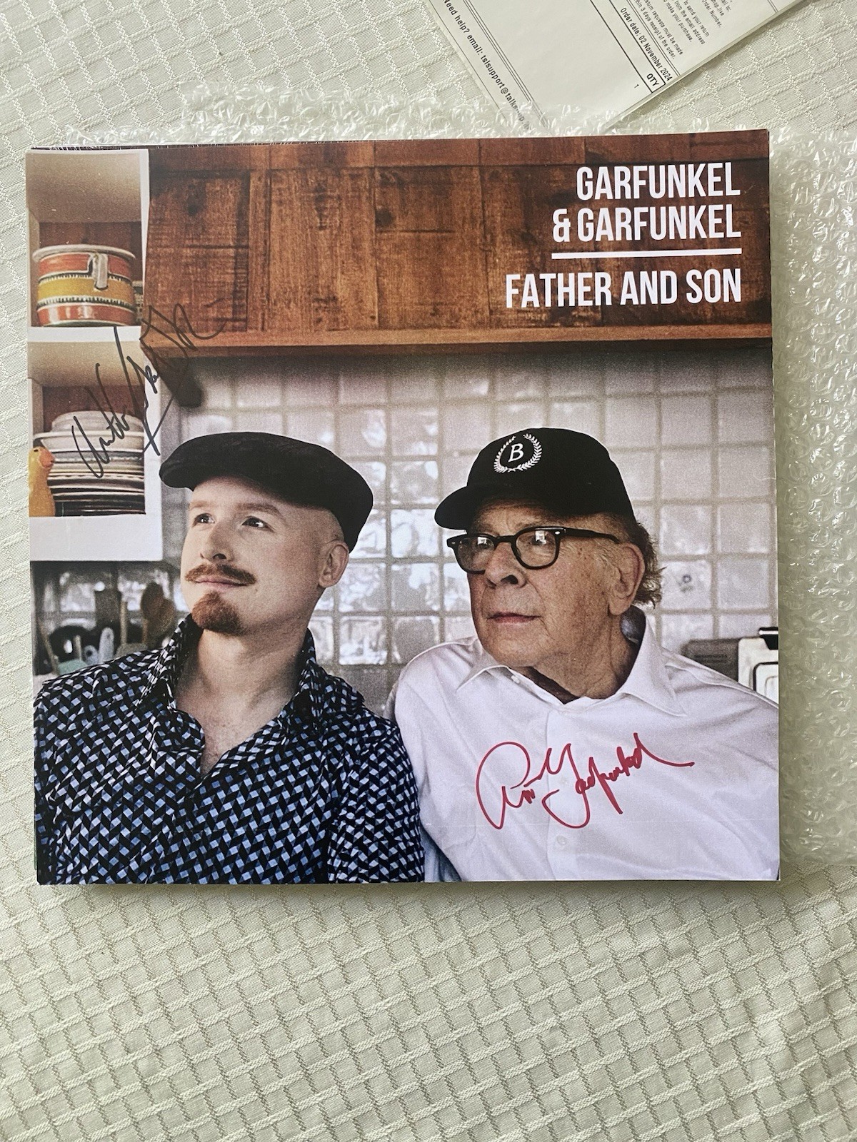Garfunkel & Garfunkel Father and Son Signed vinyl. Art Garfunkel