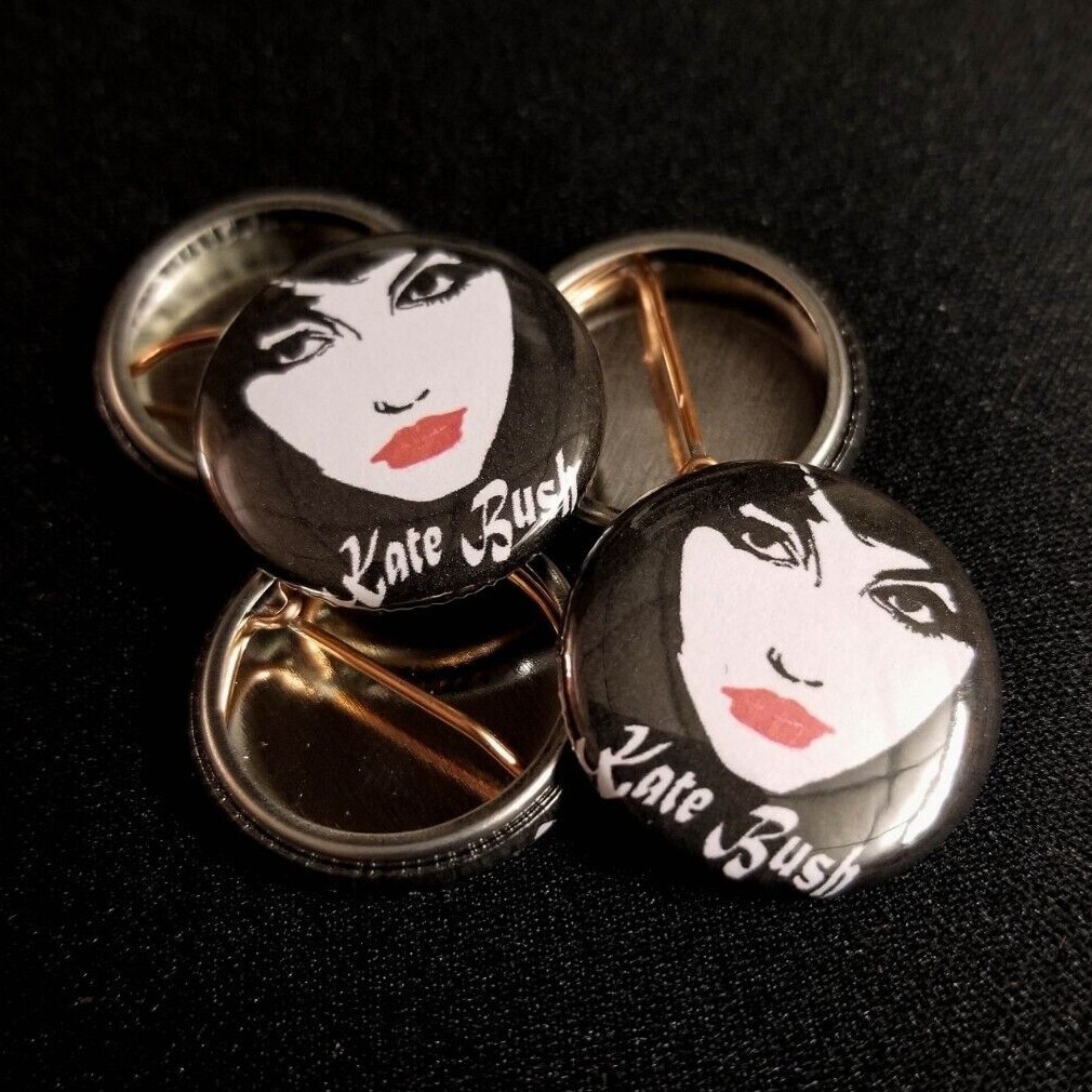 🦇 Kate Bush – 1″ Pinback Button Badge [Bjork Stranger Things PJ Harvey Smiths]