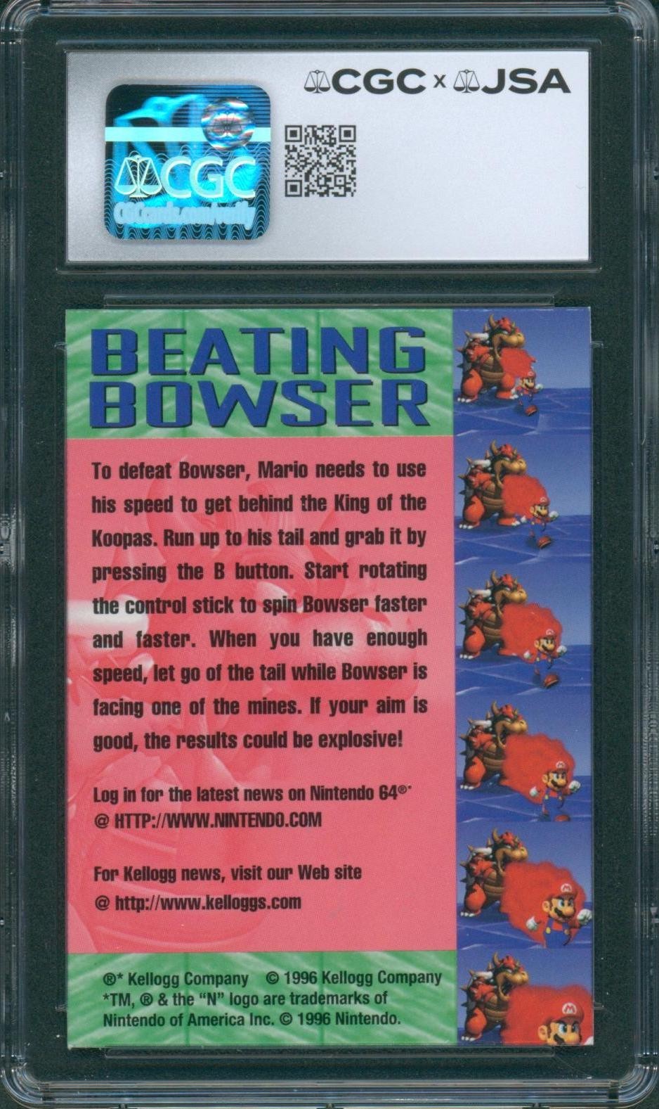 Charles Martinet Signed Lenticular Card Super Mario 64 Autograph CGC x JSA SLAB