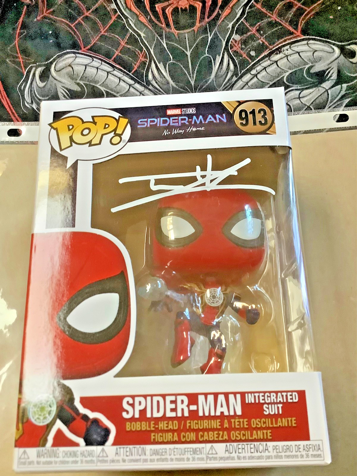 TOM HOLLAND SIGNED AUTOGRAPHED SPIDERMAN FUNKO POP COA SWAU PRIVATE SIGNING RARE