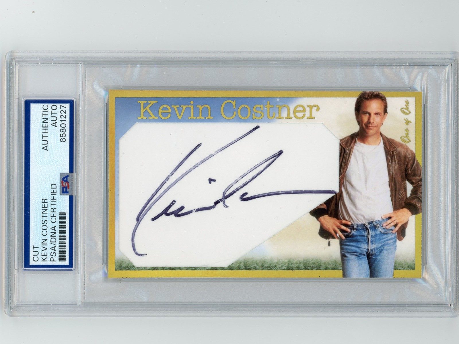 Kevin Costner Signed Cut Custom Field of Dreams Card 3×5 Card PSA DNA AUTO