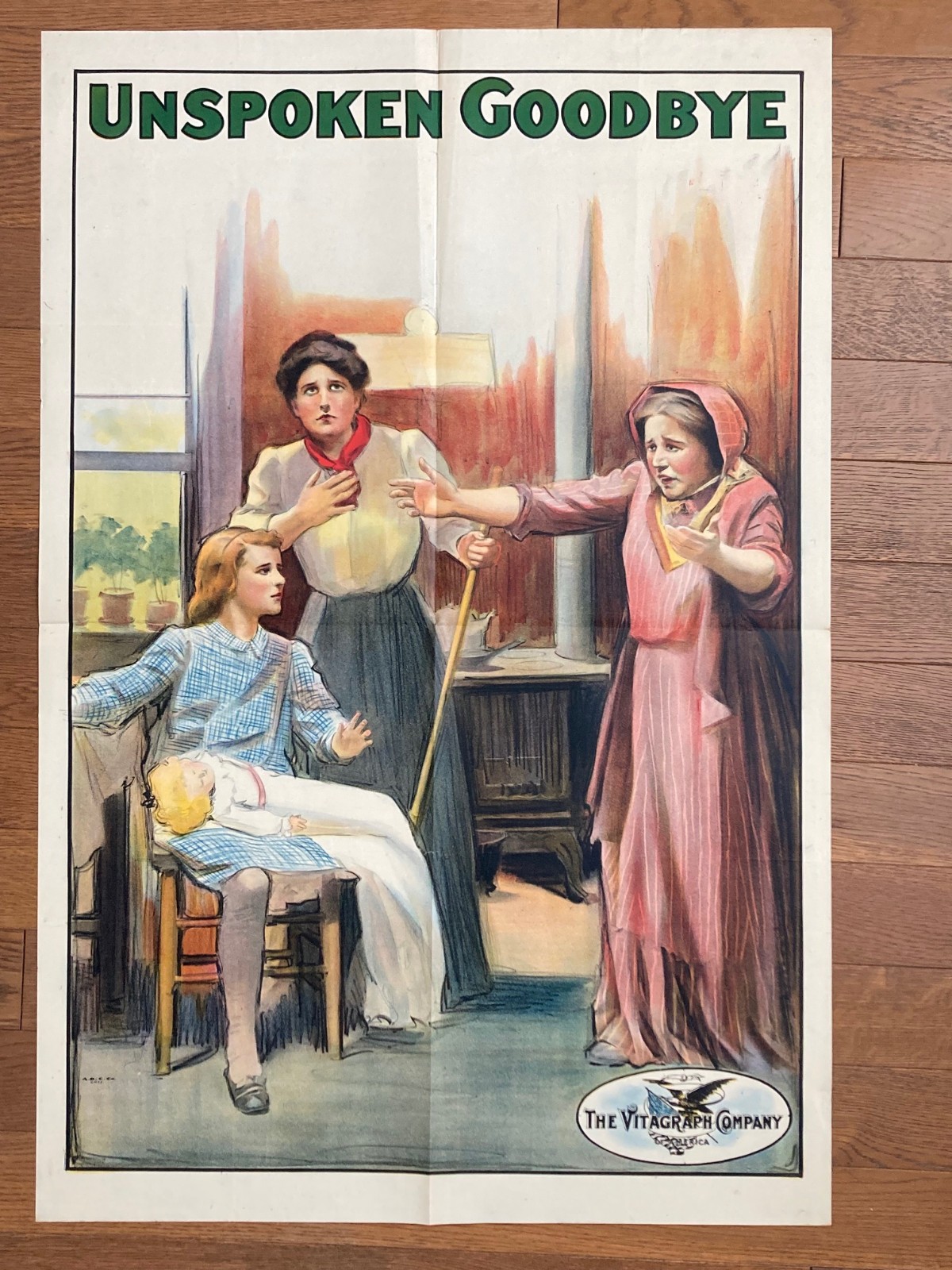 UNSPOKEN GOODBYE VITAGRAPH 1909 Silent movie film poster no Edison
