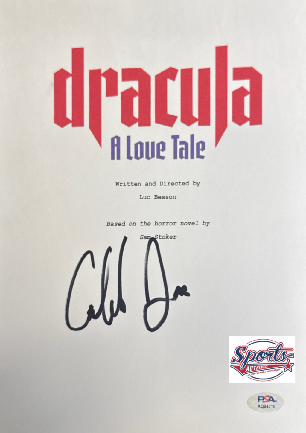 Caleb Landry Jones Signed 8×10 Dracula A Love Tale Script Cover Only PSA AQ84716