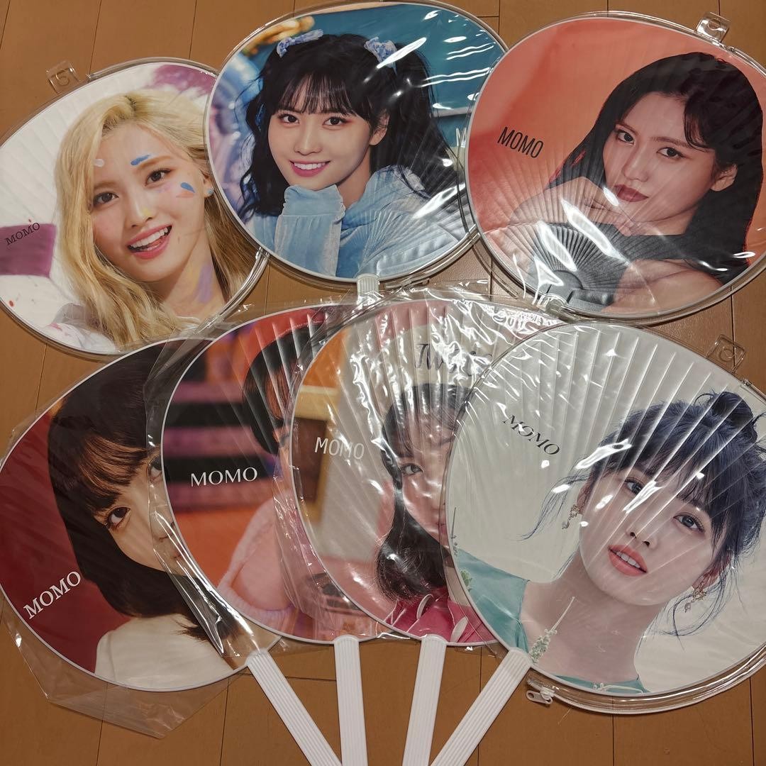 TWICE MOMO Japanese Uchiwa Fan 6pc Set Lot Kpop Merchandise